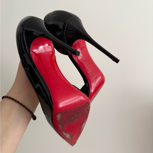 Christian Louboutin Iriza Black 100mm Patent Pump Size 40 (fits like US 10) - Picture 6 of 13